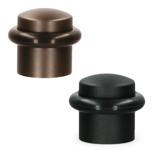 Dessin 2D butee classique laiton bronze mat et noir mat Quincalux ref 690-30, 1 anneau caoutchouc