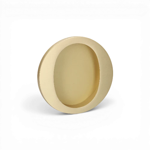 Cuvette encastree ronde Osaka laiton Quincalux diam 85mm, sans serrure ref 850-31/00, galandage