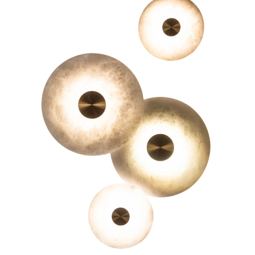 Plafonnier Bide Bert Frank albâtre naturel laiton antique flush mount intérieur résidentiel contemporain